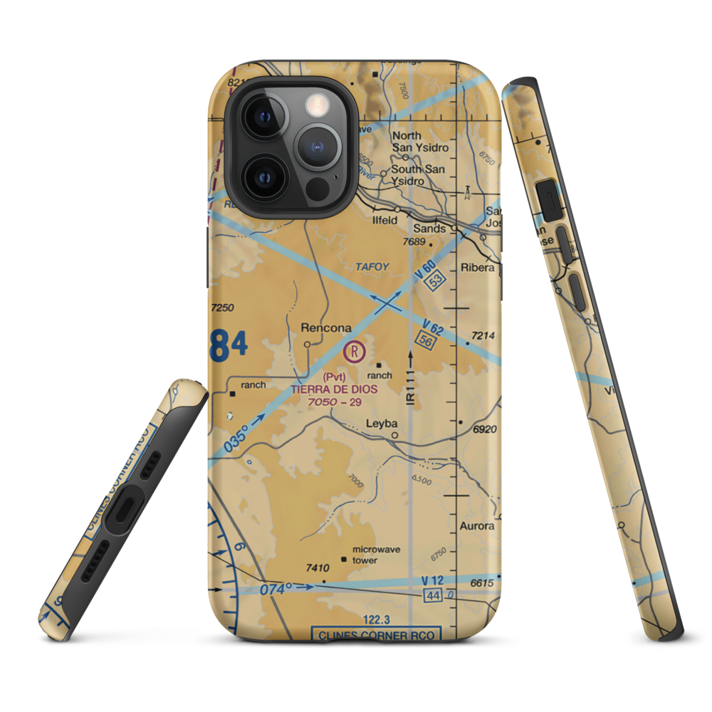 Tierra De Dios Airport (NM92) VFR Sectional  Tough iPhone Case iPhone 12 Pro Max model shown