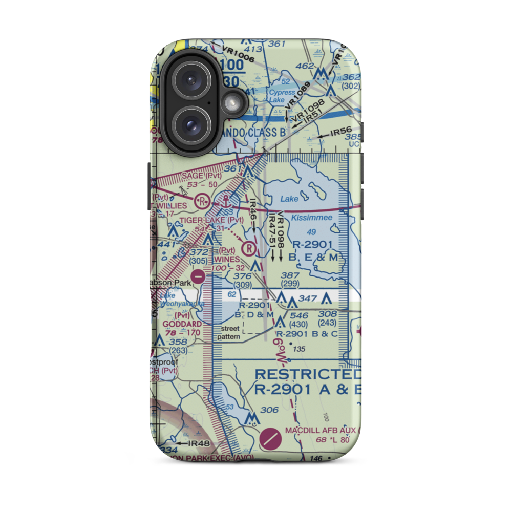Tiger Lake Airport (2FL8) VFR Sectional  Tough iPhone Case iPhone 16 Plus model shown
