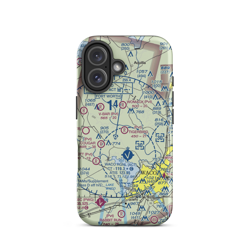 Tigerbird Field (2TS3) VFR Sectional  Tough iPhone Case iPhone 16 model shown