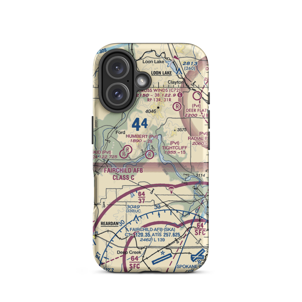 Tightcliff Airport (16WA) VFR Sectional  Tough iPhone Case iPhone 16 model shown