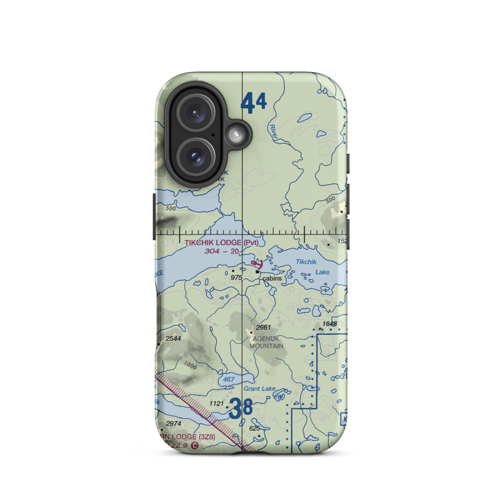 Tikchik Lodge Seaplane Base (AK56) VFR Sectional  Tough iPhone Case iPhone 16 model shown