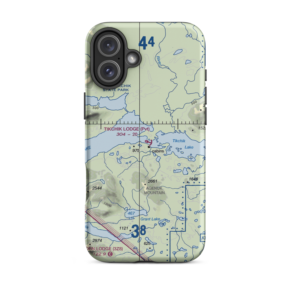 Tikchik Lodge Seaplane Base (AK56) VFR Sectional  Tough iPhone Case iPhone 16 Plus model shown