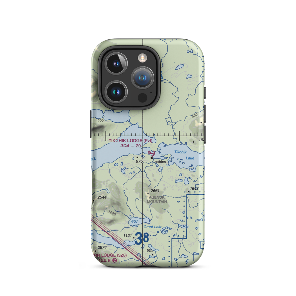 Tikchik Lodge Seaplane Base (KTH) VFR Sectional  Tough iPhone Case iPhone 16 Pro model shown