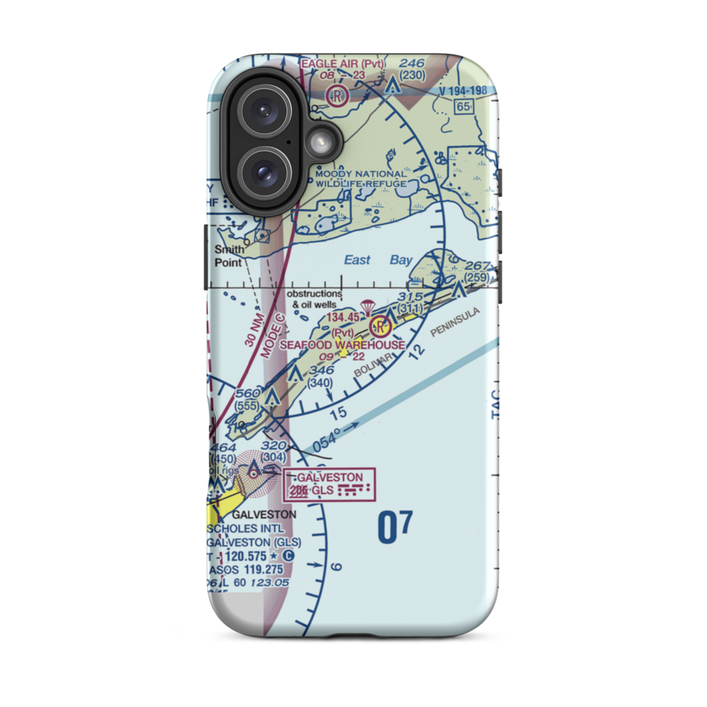 Tiki Island (US-0265) VFR Sectional  Tough iPhone Case iPhone 16 Plus model shown