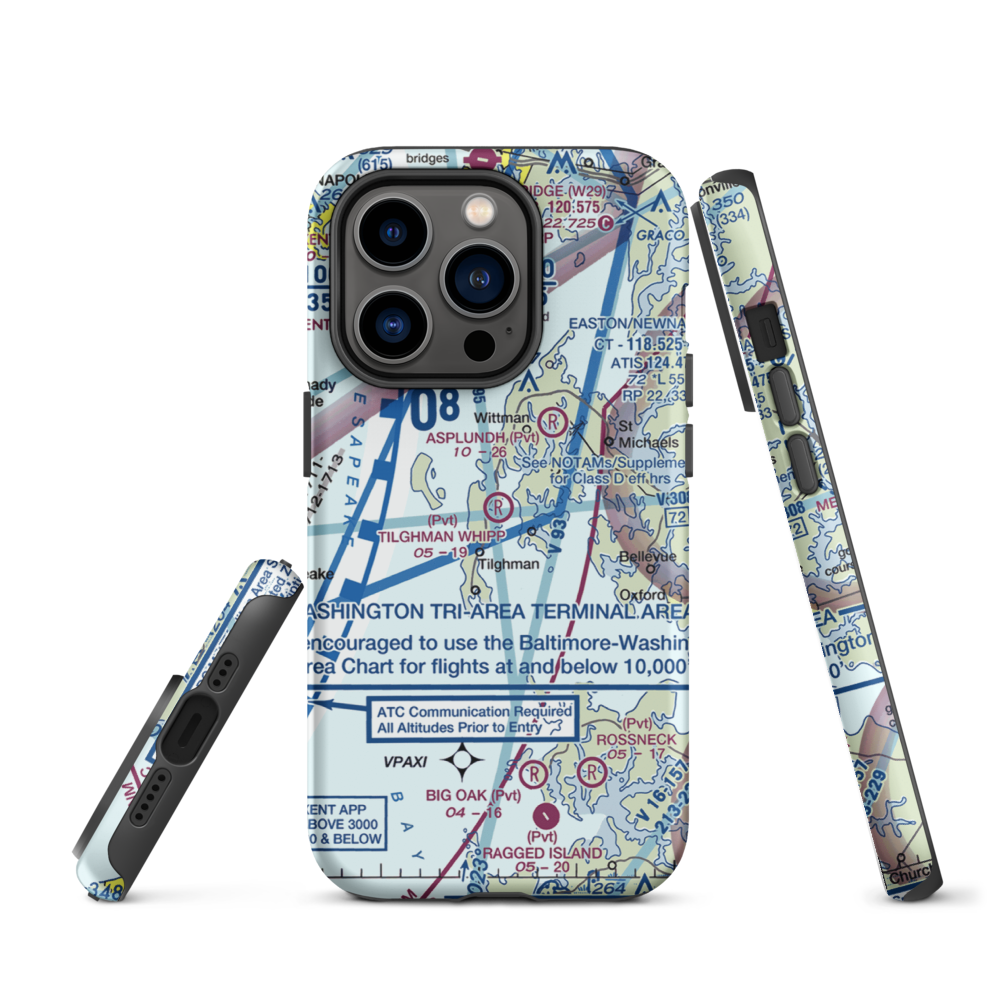 Tilghman Whipp Airport (7MD9) VFR Sectional  Tough iPhone Case iPhone 14 Pro model shown
