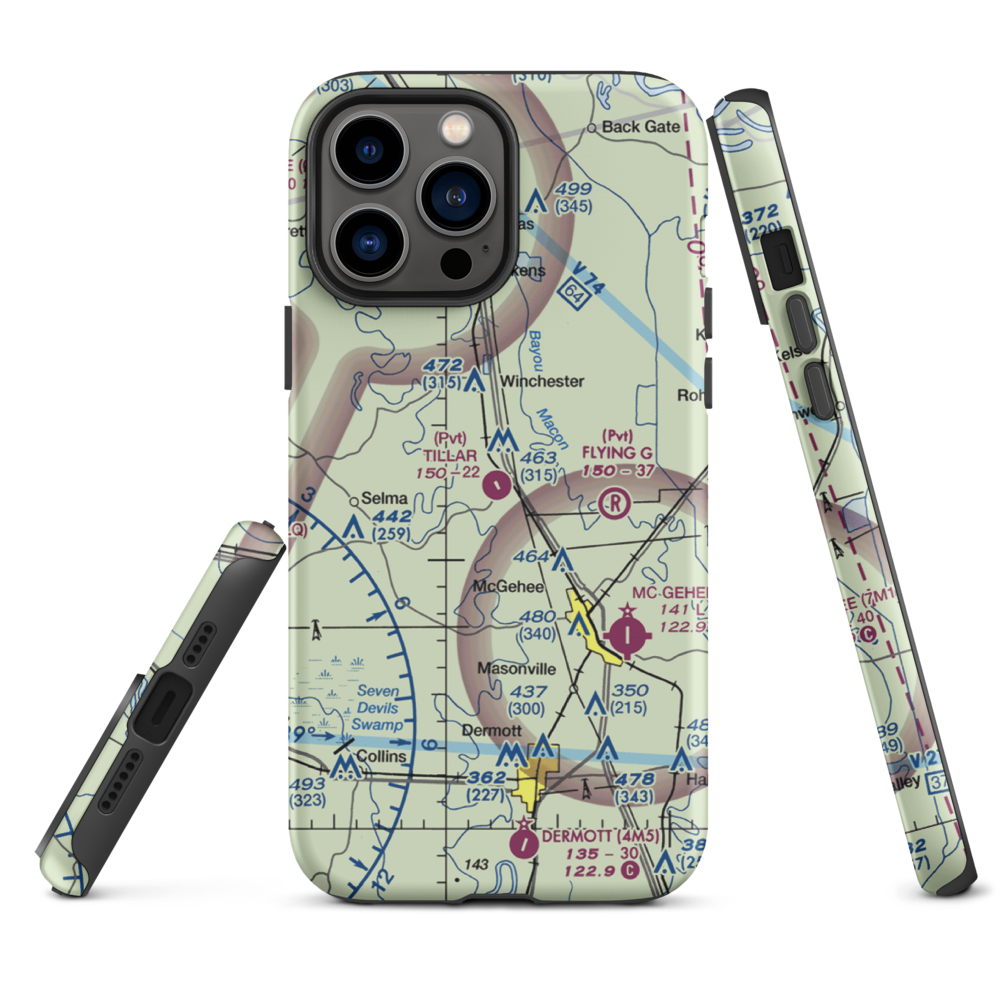 Tillar Airport (5AR1) VFR Sectional  Tough iPhone Case iPhone 13 Pro Max model shown