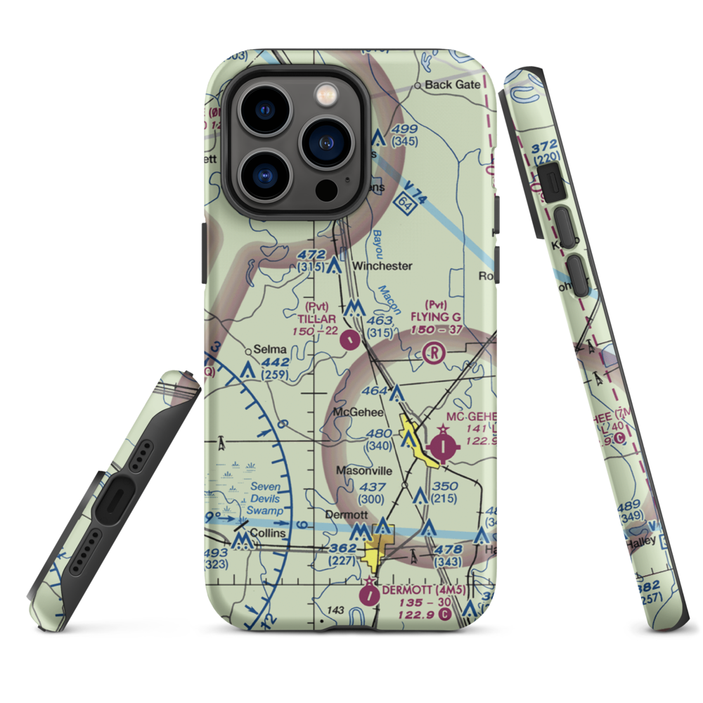 Tillar Airport (5AR1) VFR Sectional  Tough iPhone Case iPhone 14 Pro Max model shown
