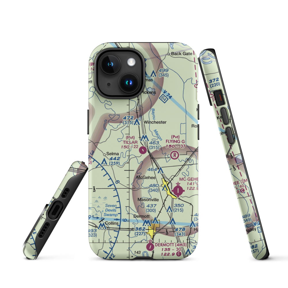 Tillar Airport (5AR1) VFR Sectional  Tough iPhone Case iPhone 15 model shown