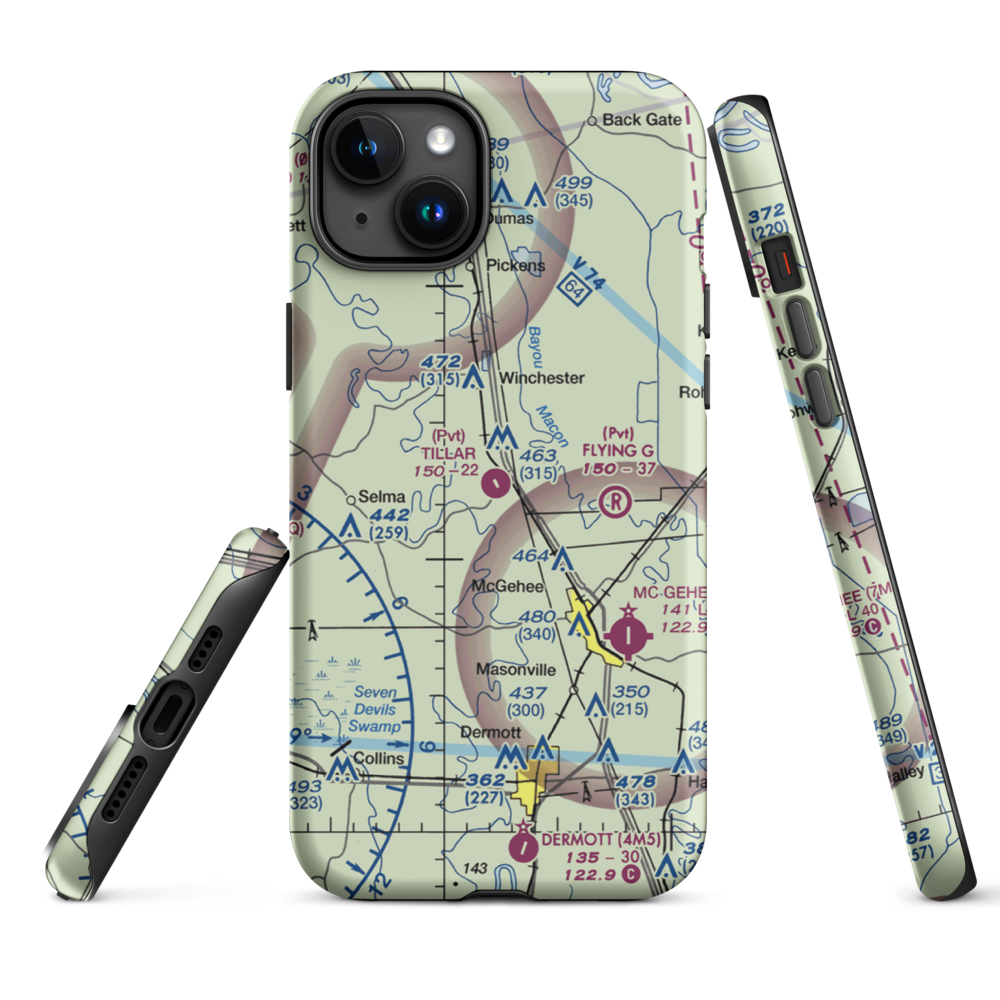 Tillar Airport (5AR1) VFR Sectional  Tough iPhone Case iPhone 15 Plus model shown