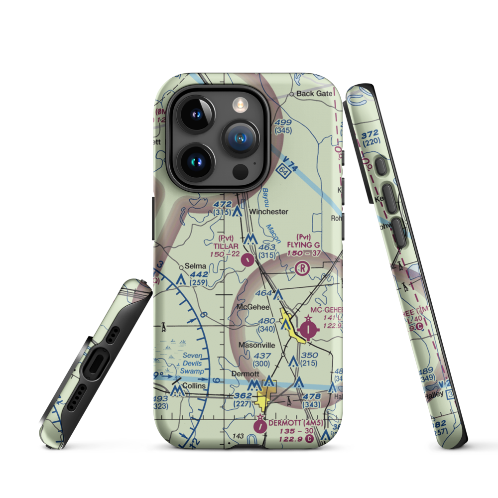 Tillar Airport (5AR1) VFR Sectional  Tough iPhone Case iPhone 15 Pro model shown