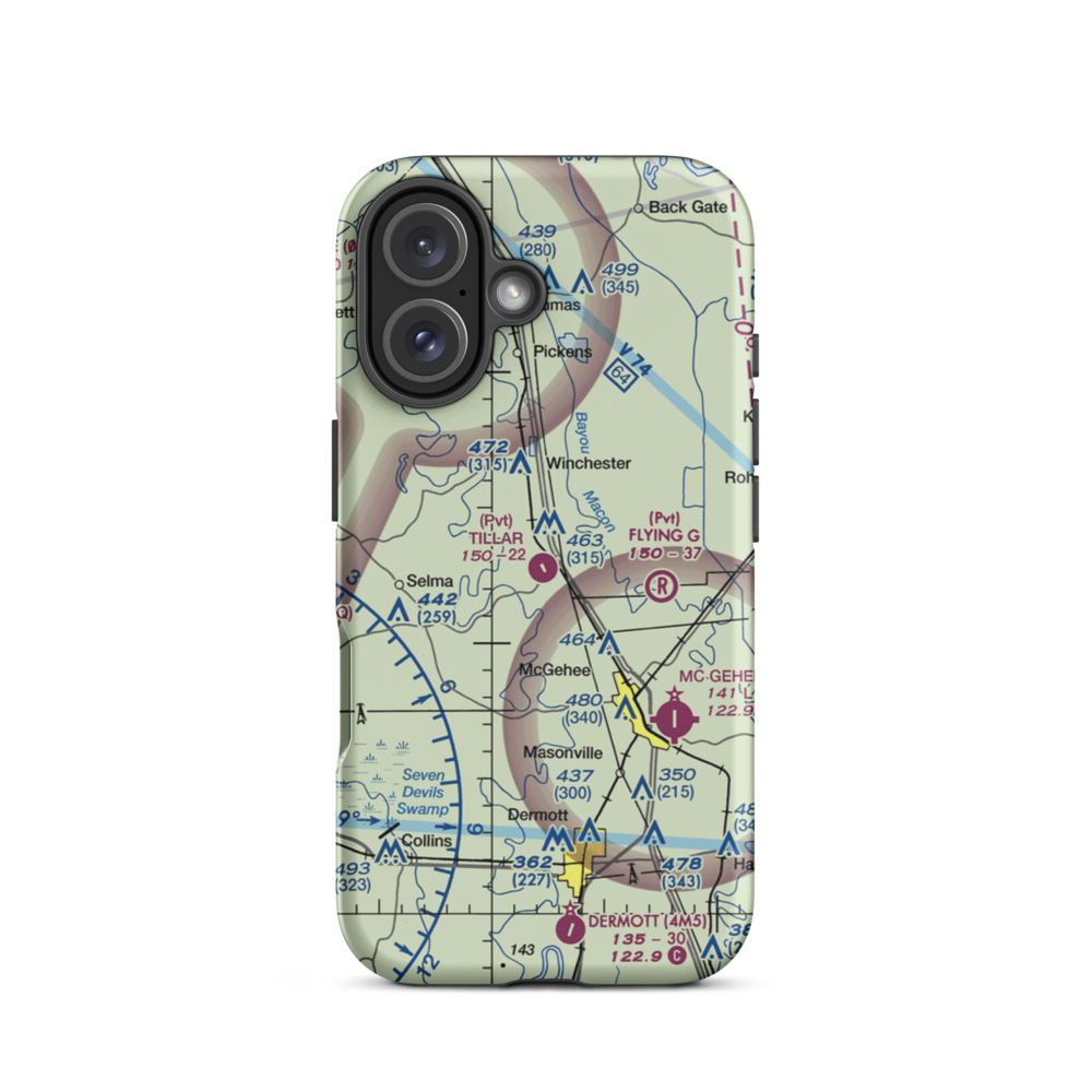 Tillar Airport (5AR1) VFR Sectional  Tough iPhone Case iPhone 16 model shown