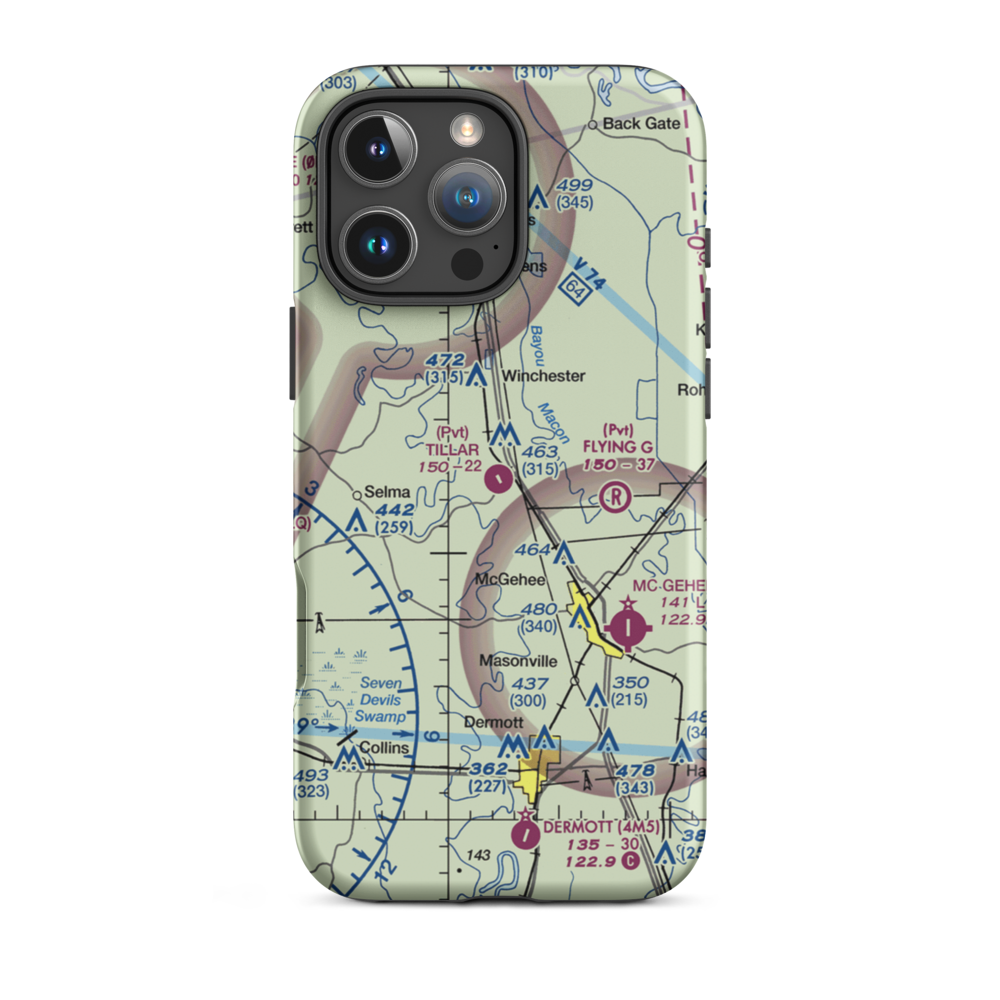 Tillar Airport (5AR1) VFR Sectional  Tough iPhone Case iPhone 16 Pro Max model shown