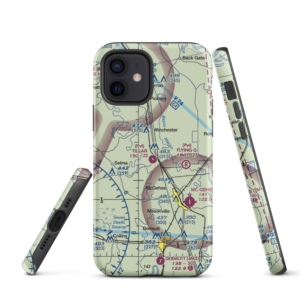 Tillar Airport (5AR1) VFR Sectional  Tough iPhone Case iPhone 12 model shown
