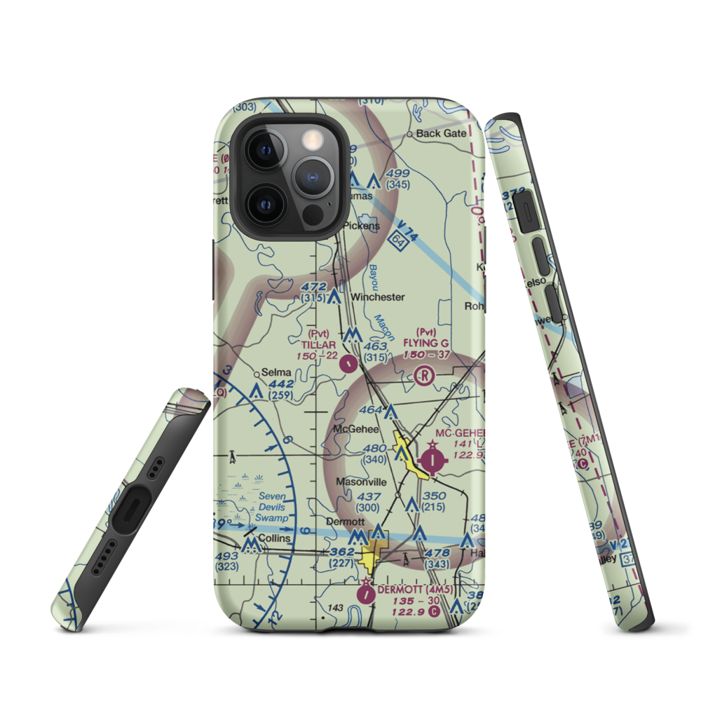 Tillar Airport (5AR1) VFR Sectional  Tough iPhone Case iPhone 12 Pro model shown