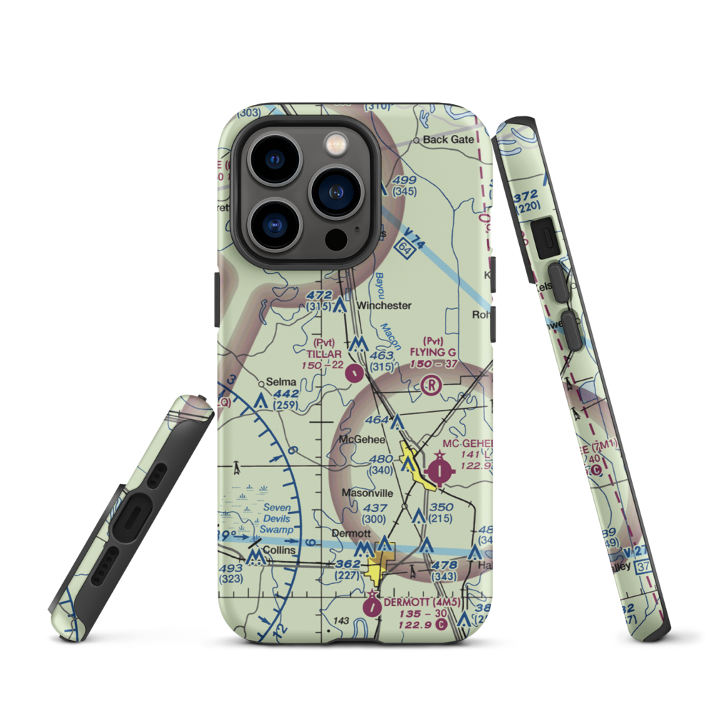 Tillar Airport (5AR1) VFR Sectional  Tough iPhone Case iPhone 13 Pro model shown
