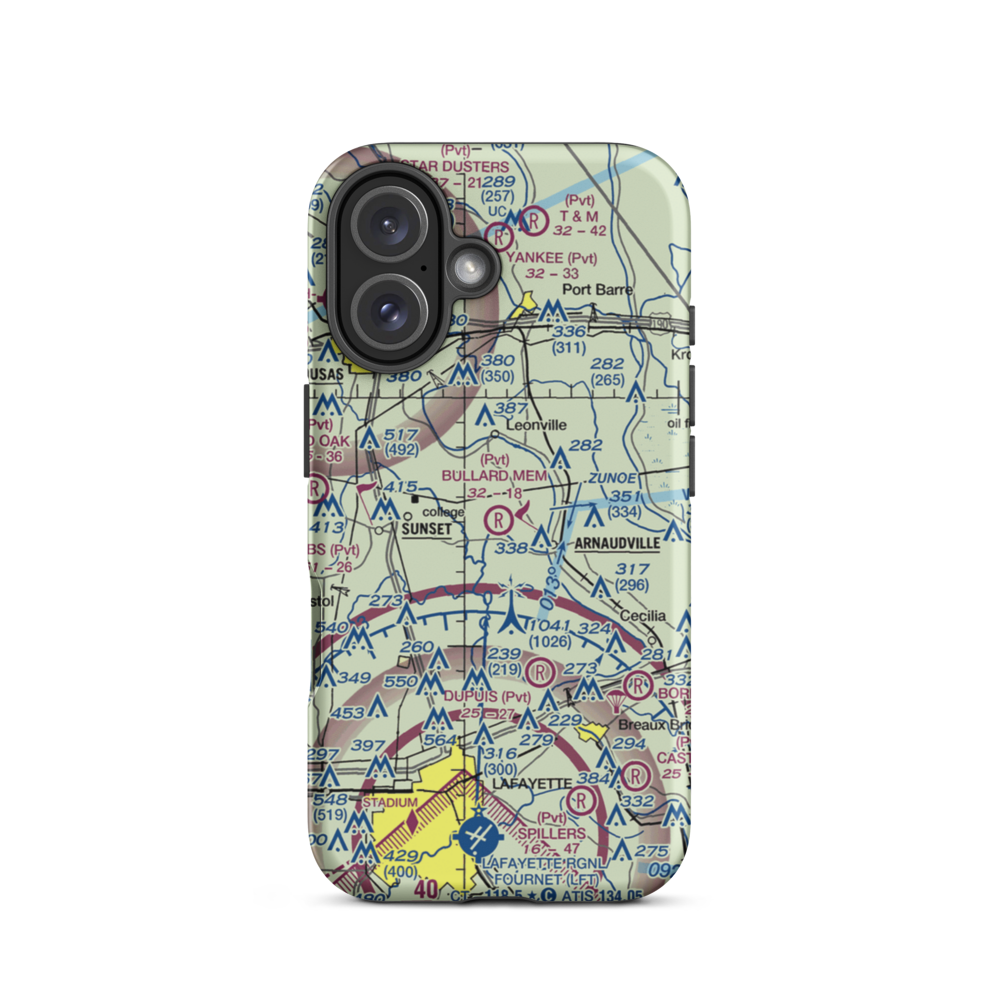Tim Bullard Memorial Airport (LS91) VFR Sectional  Tough iPhone Case iPhone 16 model shown
