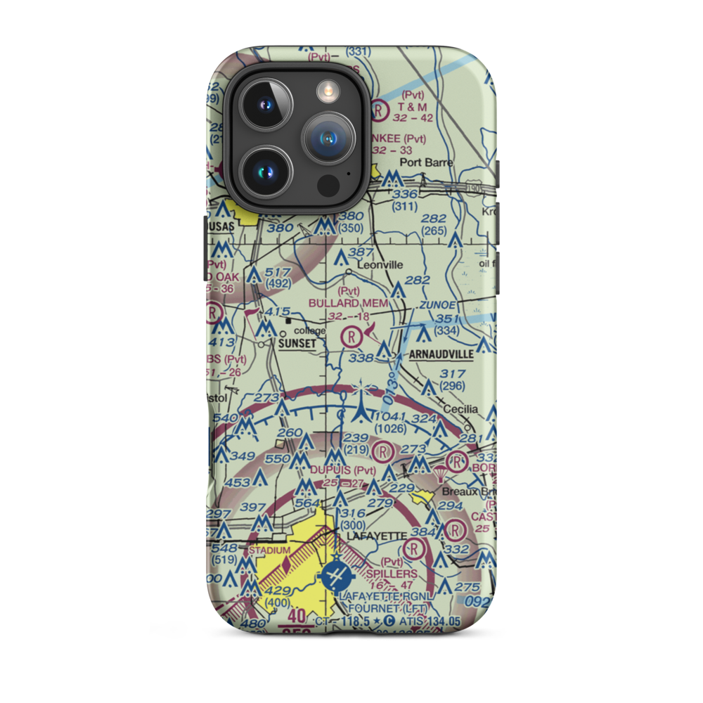 Tim Bullard Memorial Airport (LS91) VFR Sectional  Tough iPhone Case iPhone 16 Pro Max model shown