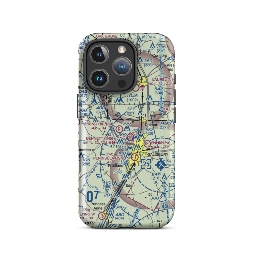 Tim's Airport (11MD) VFR Sectional  Tough iPhone Case iPhone 16 Pro model shown