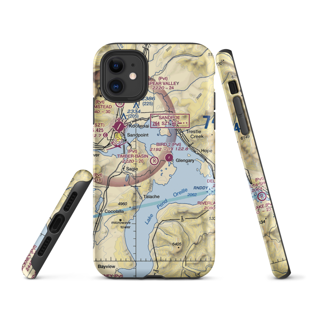 Timber Basin Airpark Inc Airport (ID24) VFR Sectional  Tough iPhone Case iPhone 11 model shown
