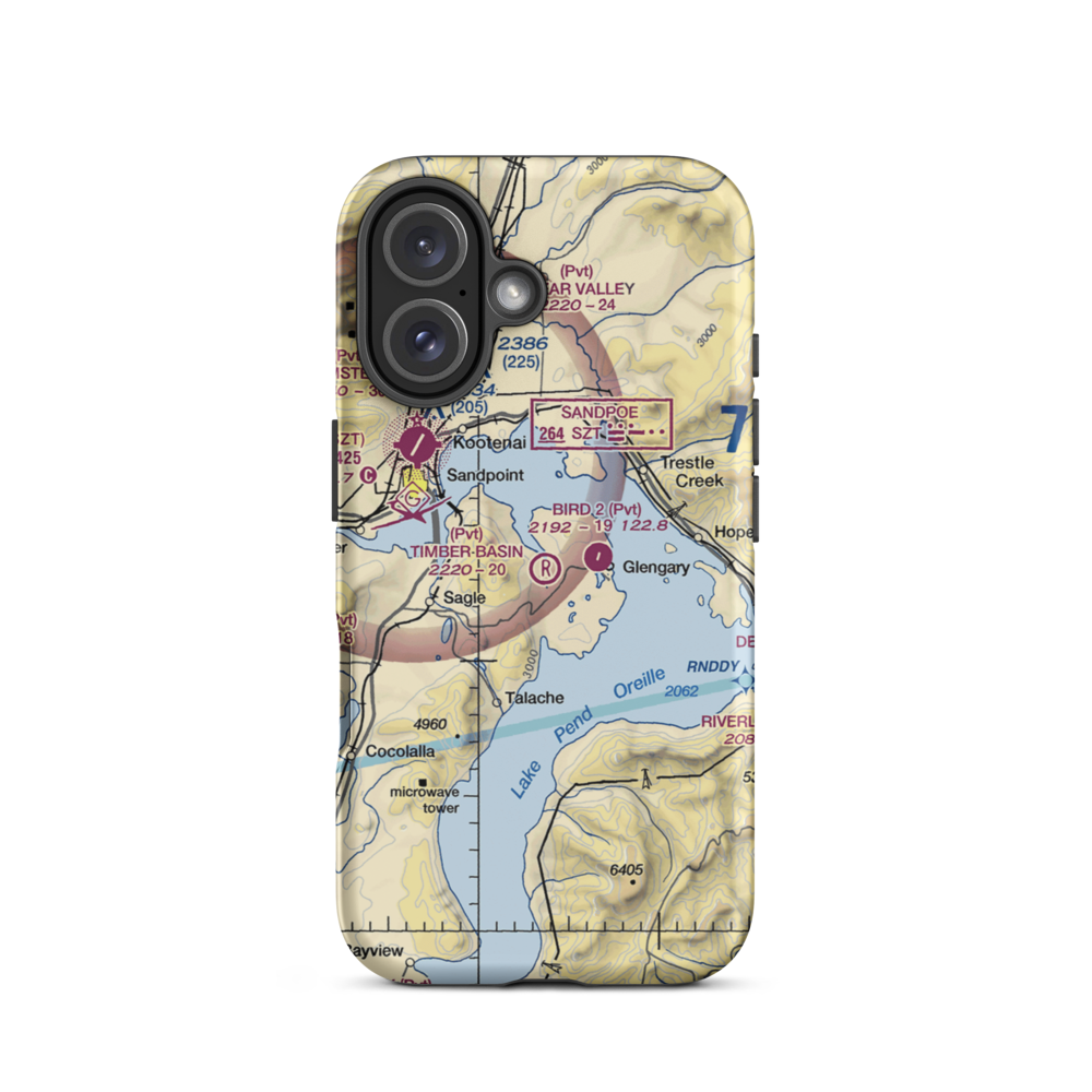 Timber Basin Airpark Inc Airport (ID24) VFR Sectional  Tough iPhone Case iPhone 16 model shown