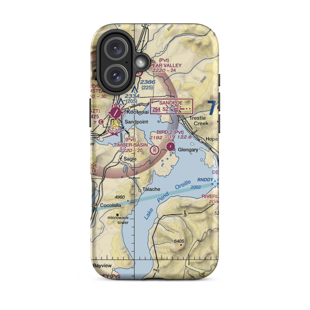 Timber Basin Airpark Inc Airport (ID24) VFR Sectional  Tough iPhone Case iPhone 16 Plus model shown