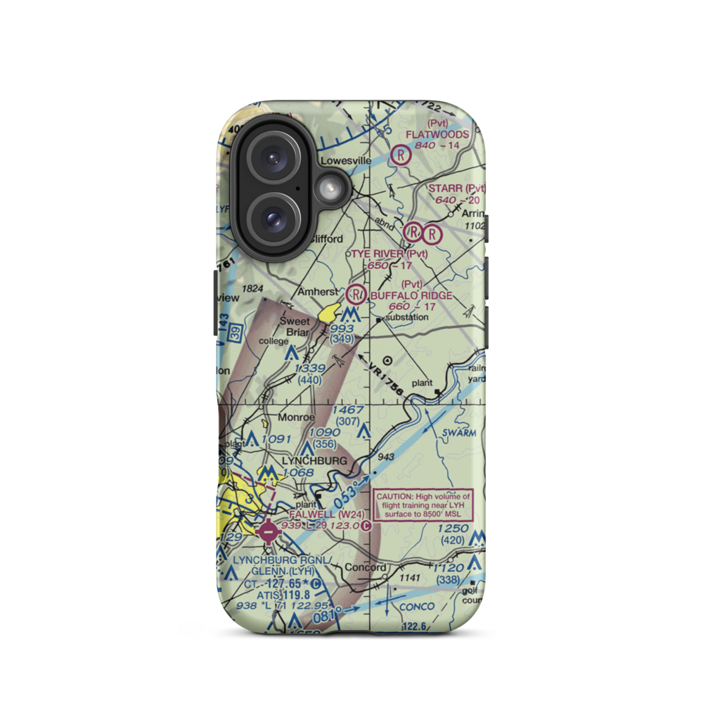 Timberdoodle Airport (93VA) VFR Sectional  Tough iPhone Case iPhone 16 model shown