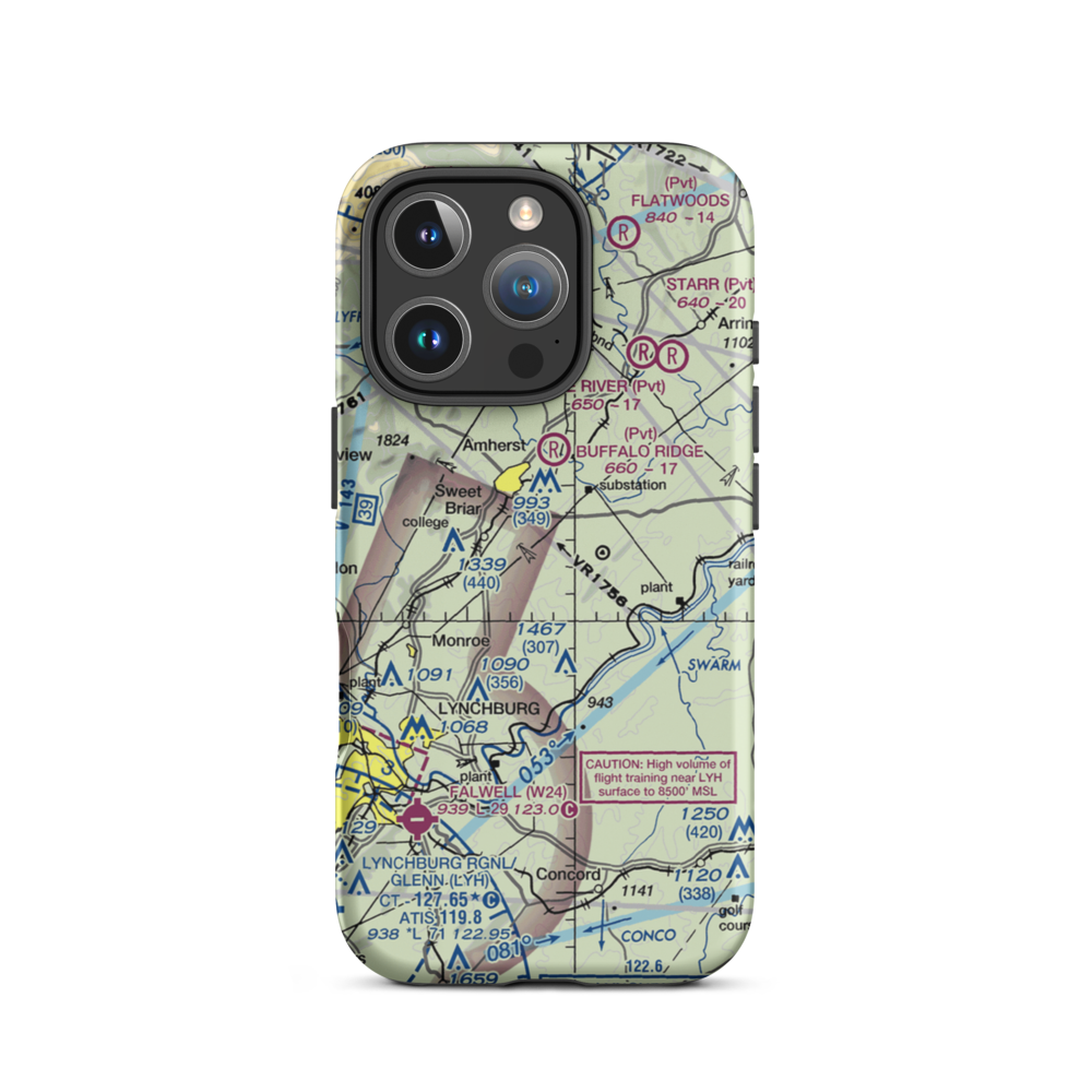 Timberdoodle Airport (93VA) VFR Sectional  Tough iPhone Case iPhone 16 Pro model shown