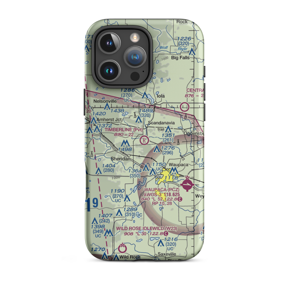 Timberline Airport (WI47) VFR Sectional  Tough iPhone Case iPhone 16 Pro Max model shown