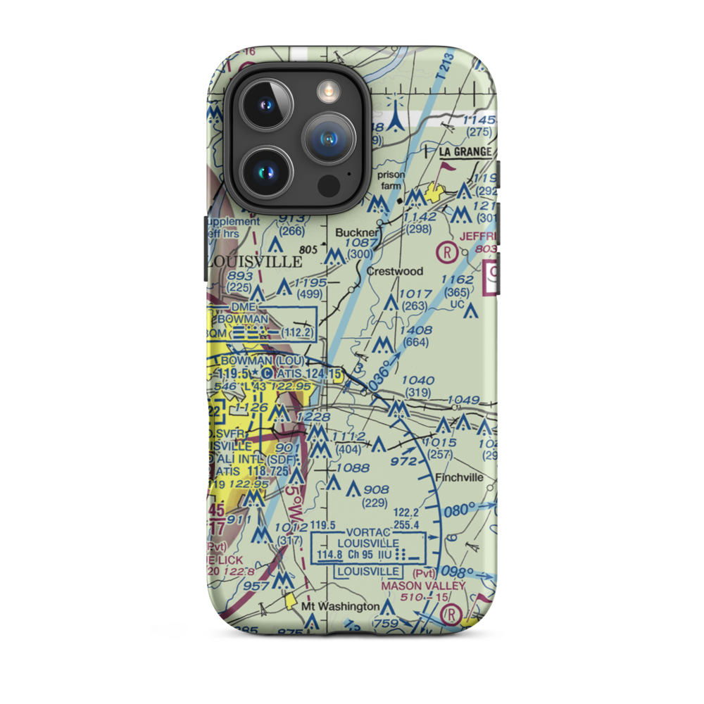 Timmons Field (92KY) VFR Sectional  Tough iPhone Case iPhone 16 Pro Max model shown