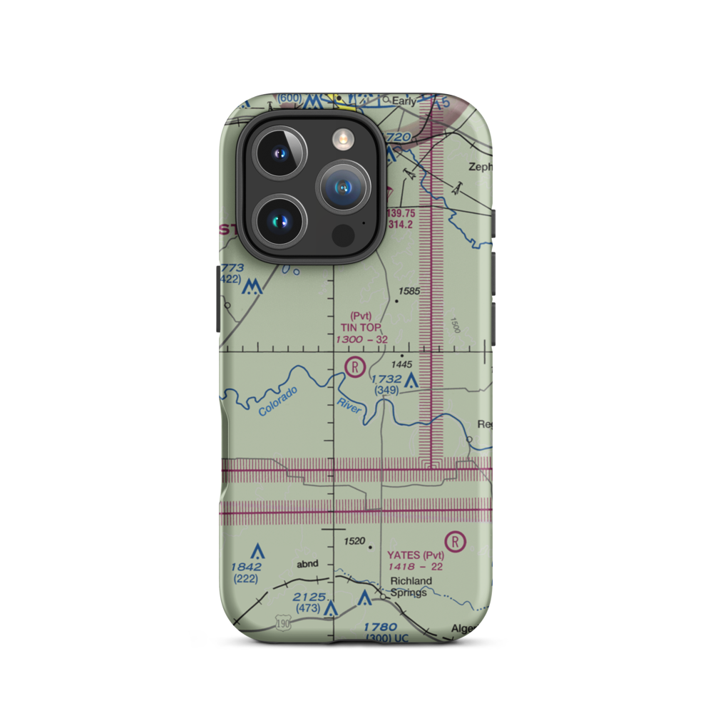 Tin Top Ranch Airport (3TA4) VFR Sectional  Tough iPhone Case iPhone 16 Pro model shown
