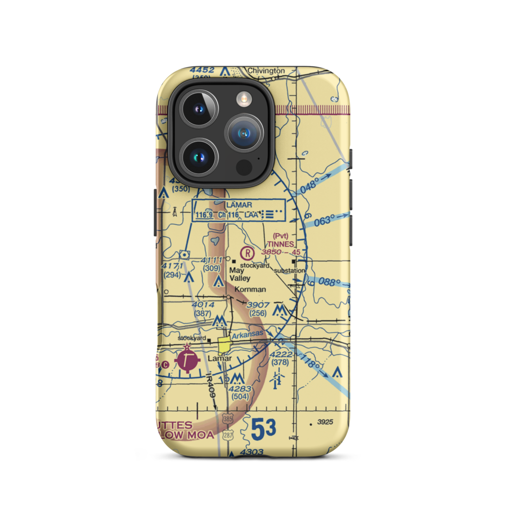 Tinnes Airport (CD03) VFR Sectional  Tough iPhone Case iPhone 16 Pro model shown