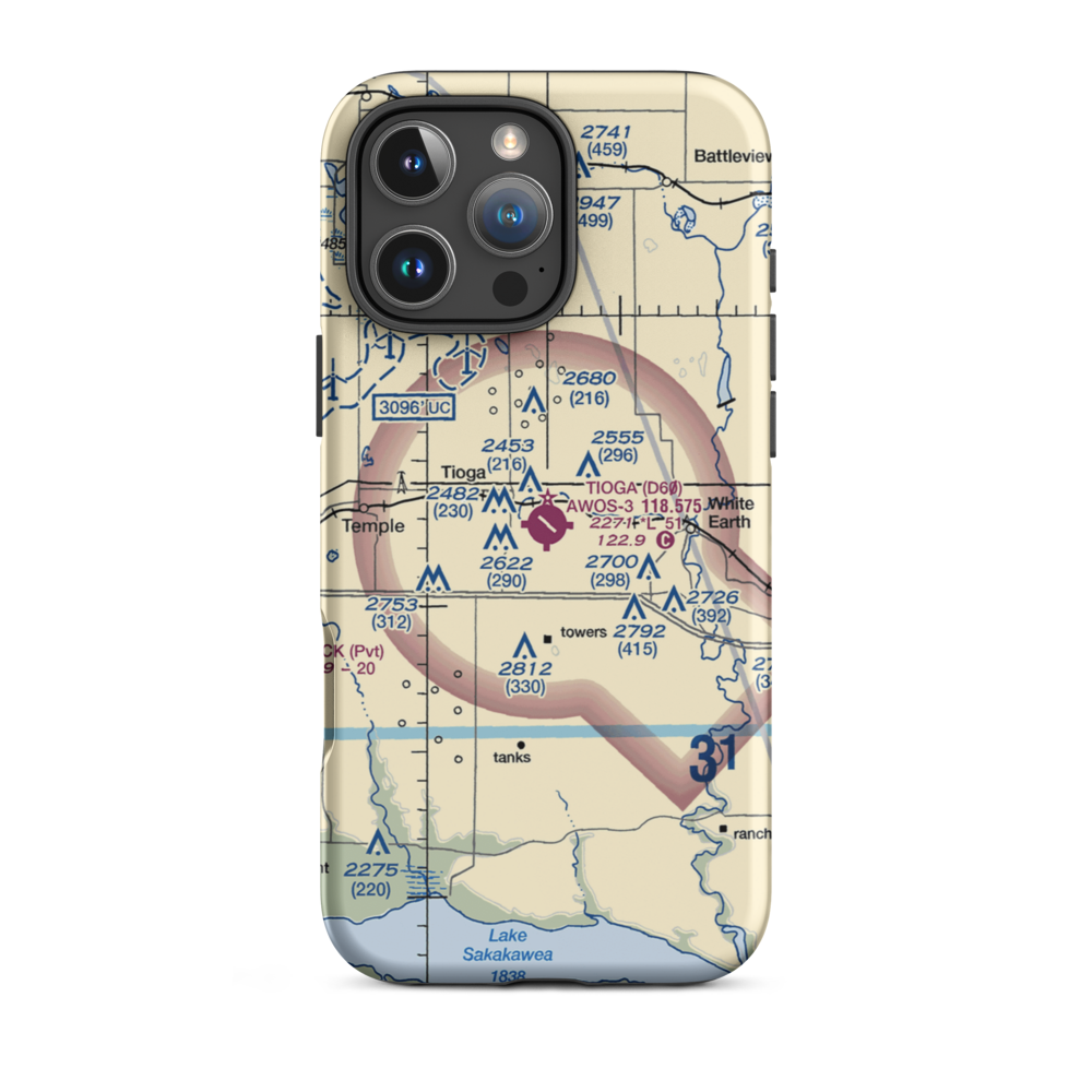 Tioga Municipal Airport (D60) VFR Sectional  Tough iPhone Case iPhone 16 Pro Max model shown