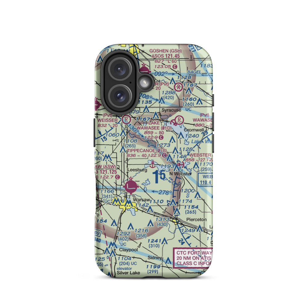 Tippecanoe Seaplane Base (01B) VFR Sectional  Tough iPhone Case iPhone 16 model shown