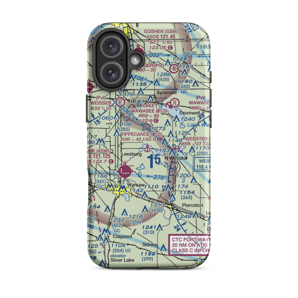 Tippecanoe Seaplane Base (01B) VFR Sectional  Tough iPhone Case iPhone 16 Plus model shown