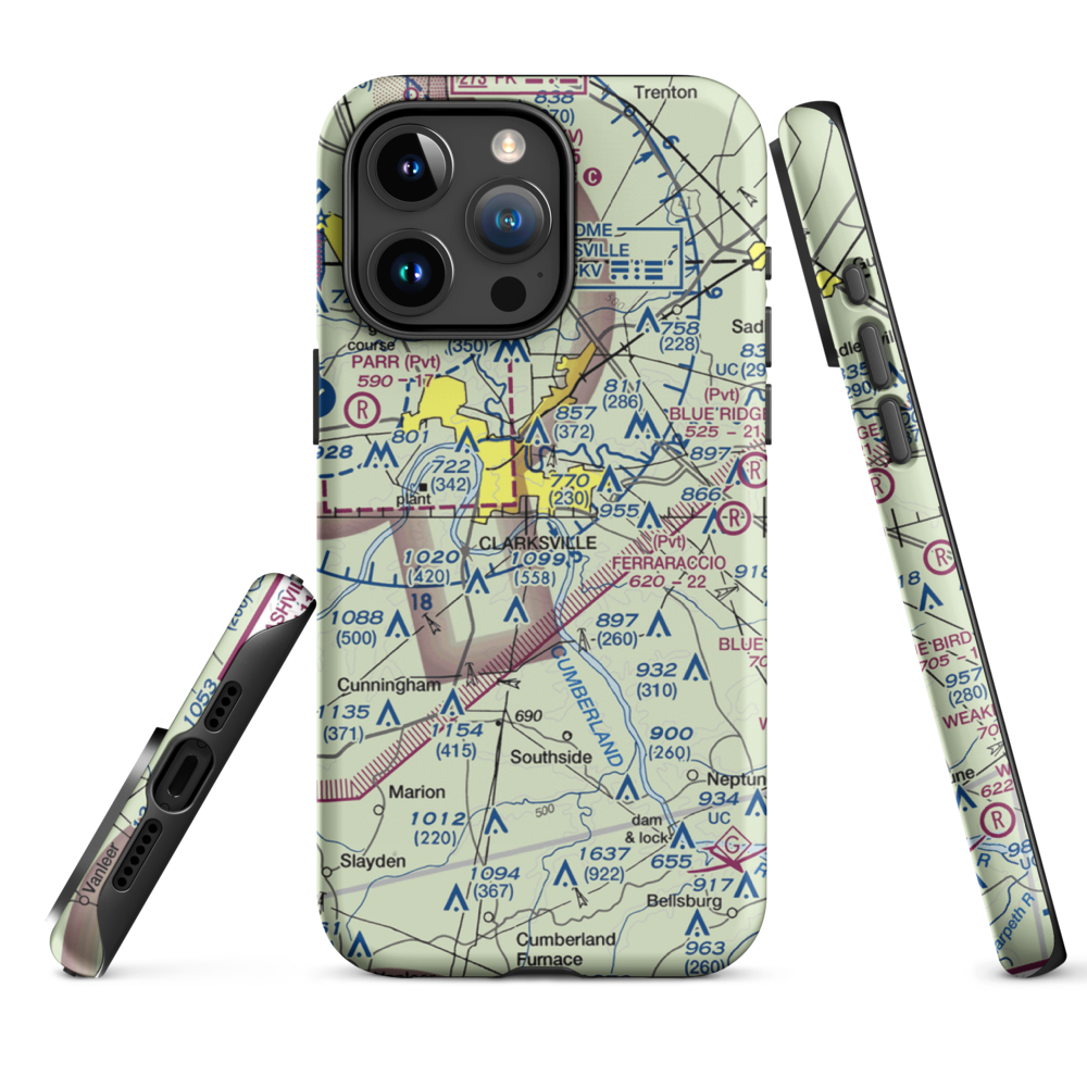 Titan Field (TN23) VFR Sectional  Tough iPhone Case iPhone 15 Pro Max model shown