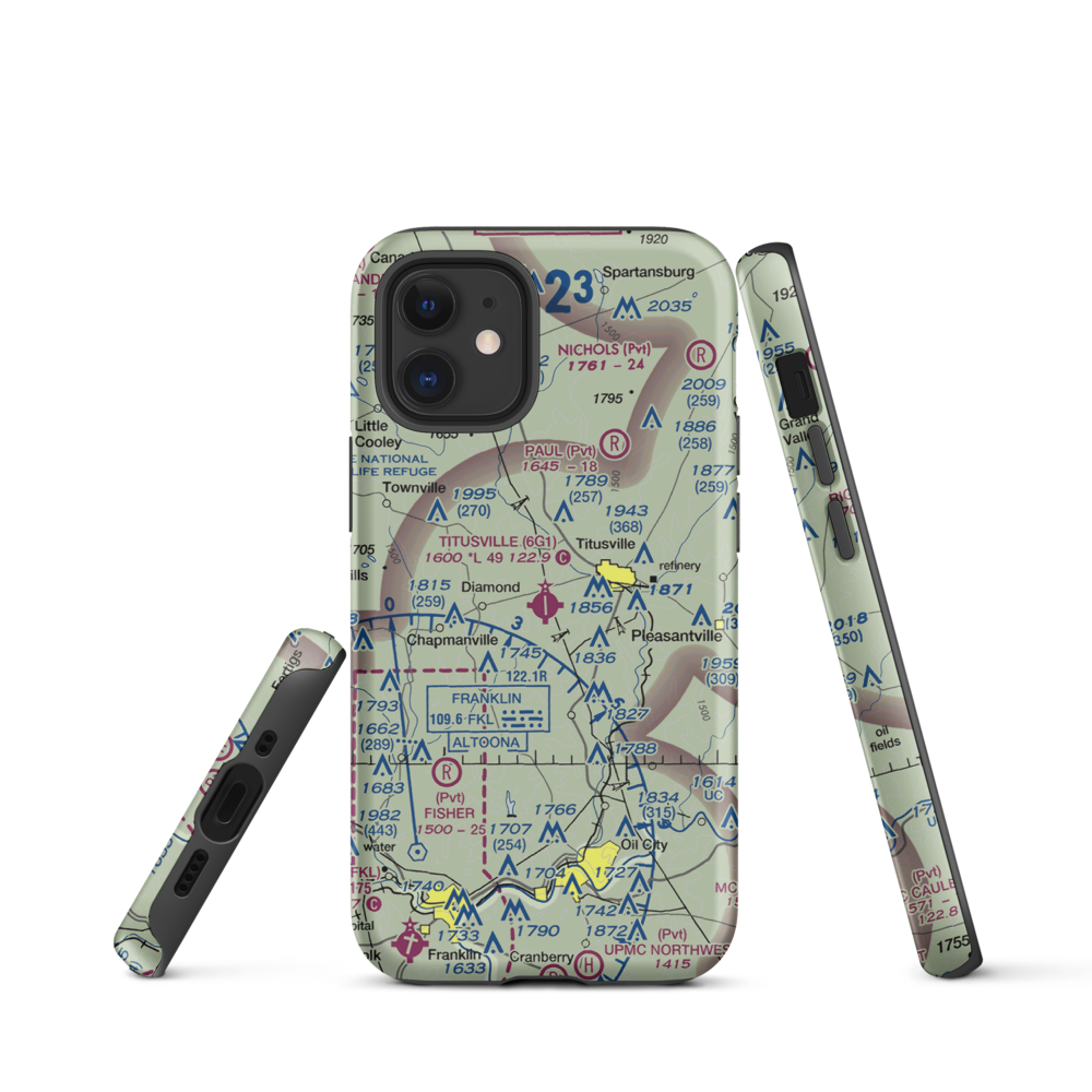 Titusville Airport (6G1) VFR Sectional  Tough iPhone Case iPhone 12 mini model shown