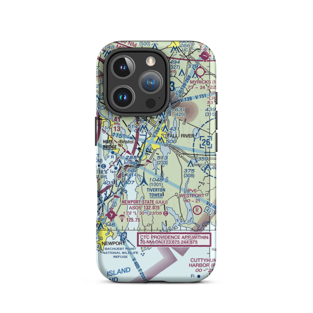 Tiverton Seaplane Base (RI06) VFR Sectional  Tough iPhone Case iPhone 16 Pro model shown