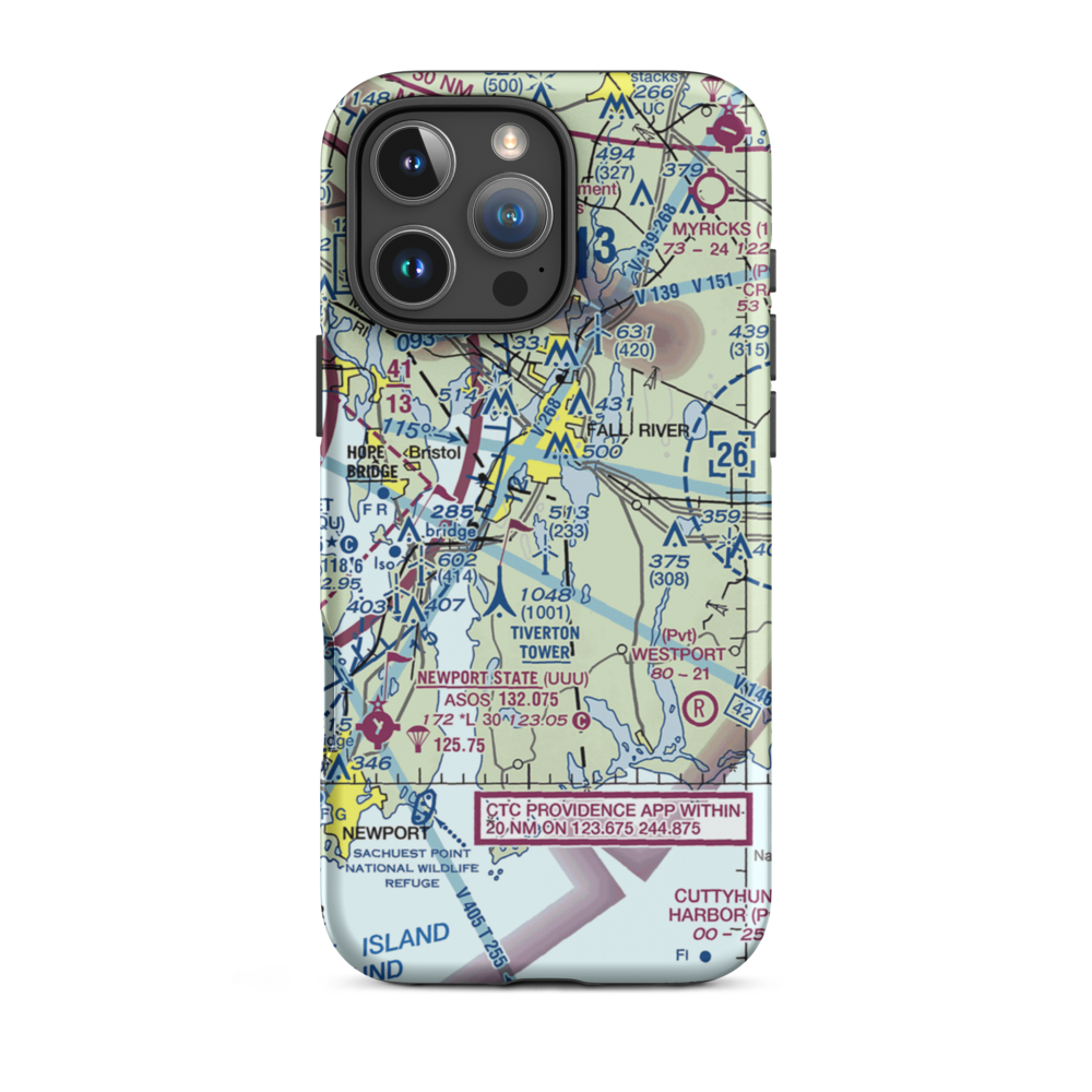 Tiverton Seaplane Base (RI06) VFR Sectional  Tough iPhone Case iPhone 16 Pro Max model shown