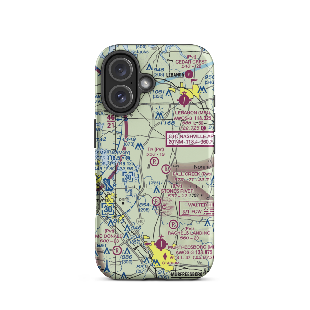 TK Farms Airport (TN26) VFR Sectional  Tough iPhone Case iPhone 16 model shown