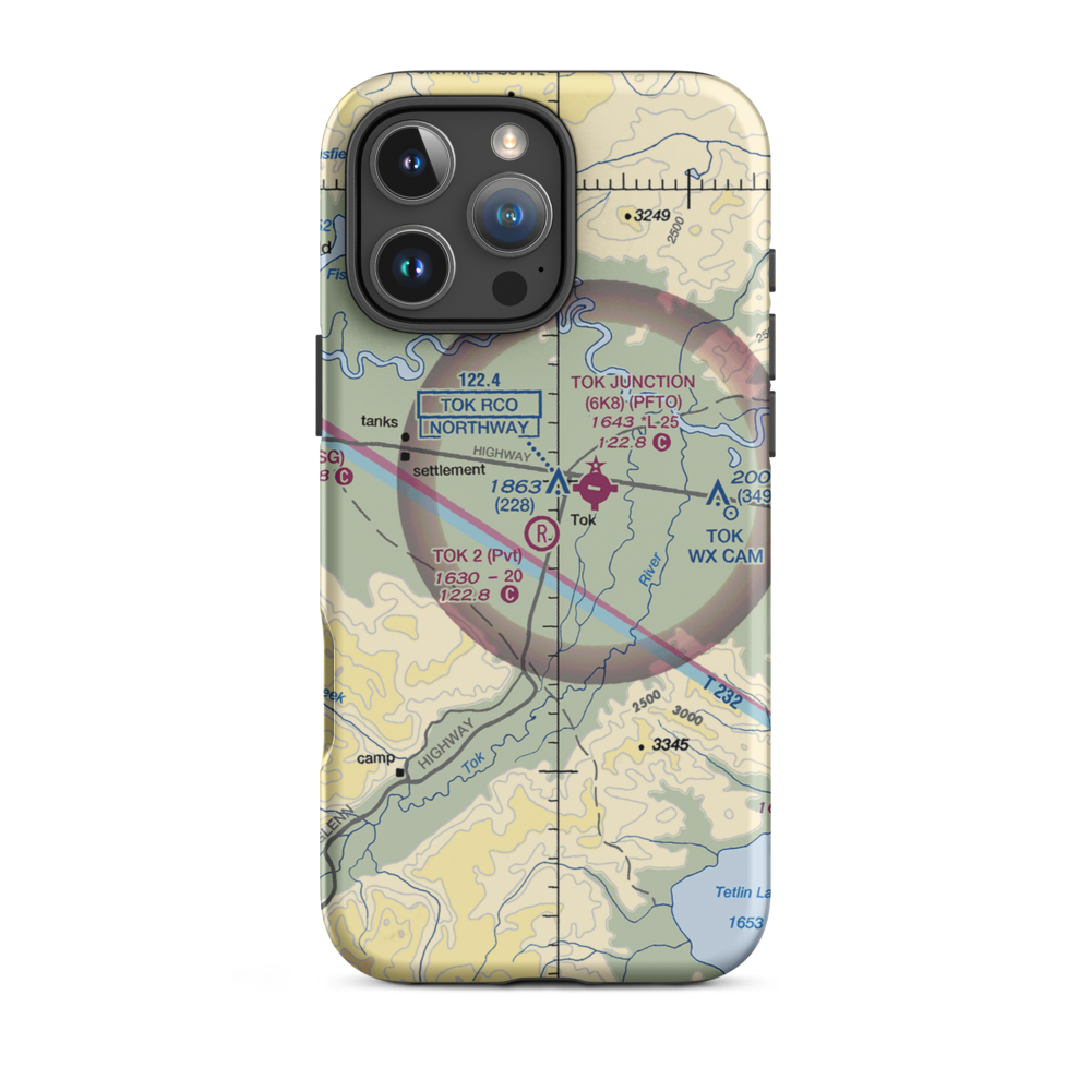 Tok 2 Airport (8AK9) VFR Sectional  Tough iPhone Case iPhone 16 Pro Max model shown