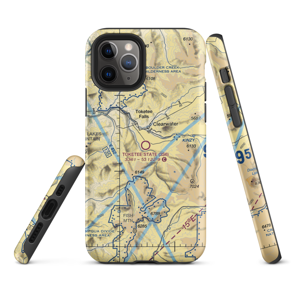 Toketee State Airport (3S6) VFR Sectional  Tough iPhone Case iPhone 11 Pro model shown