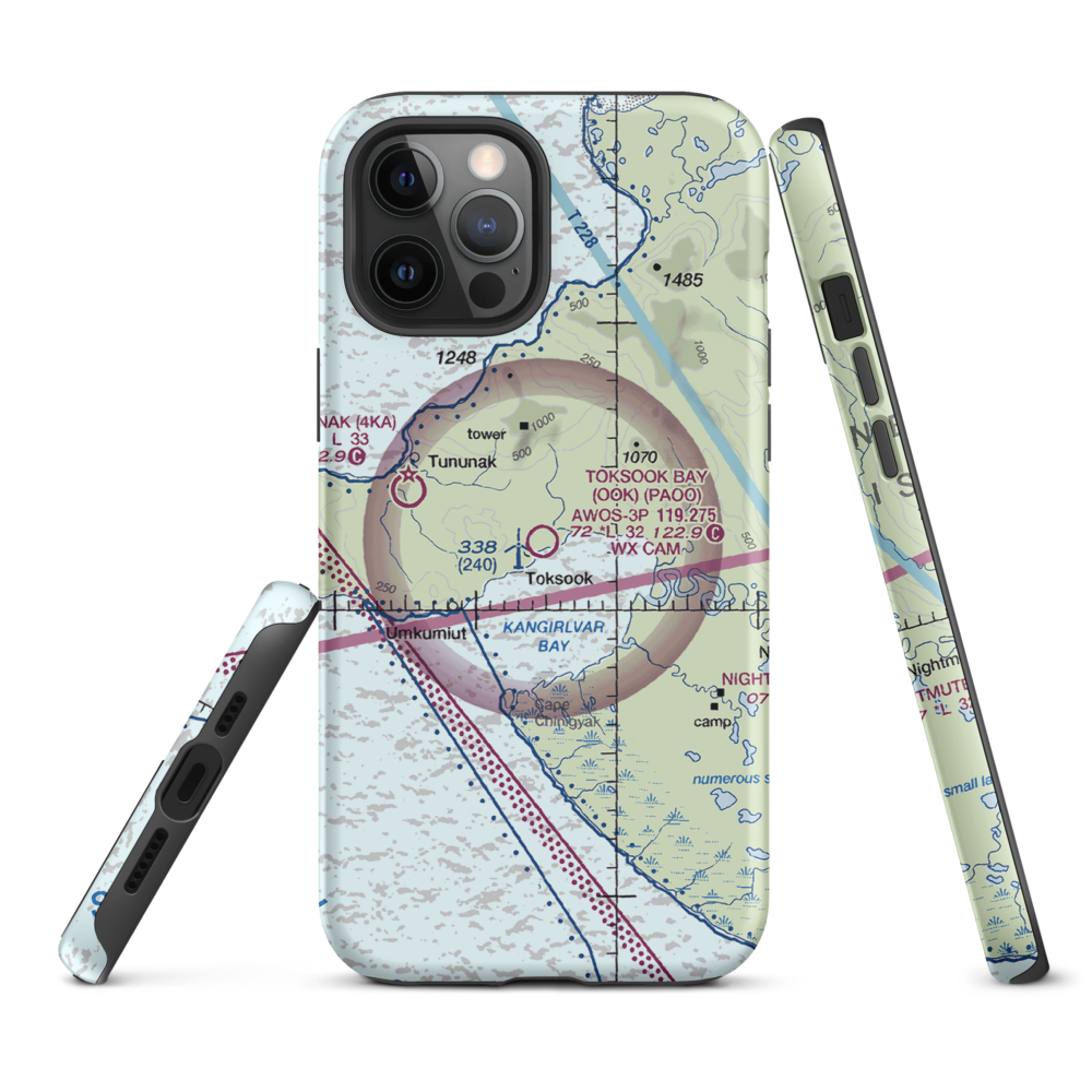 Toksook Bay Airport (OOK) VFR Sectional  Tough iPhone Case iPhone 12 Pro Max model shown