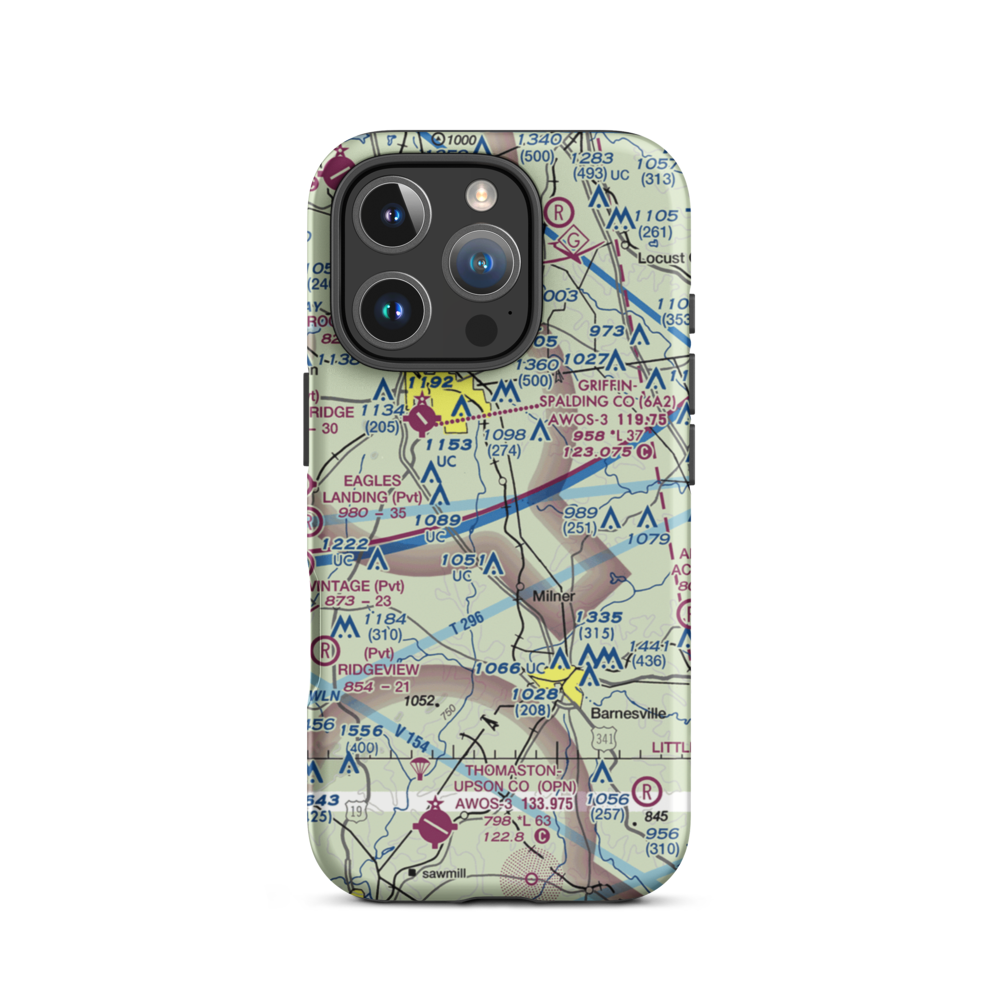 Toland Airport (77GA) VFR Sectional  Tough iPhone Case iPhone 16 Pro model shown