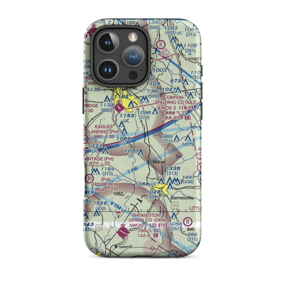 Toland Airport (77GA) VFR Sectional  Tough iPhone Case iPhone 16 Pro Max model shown