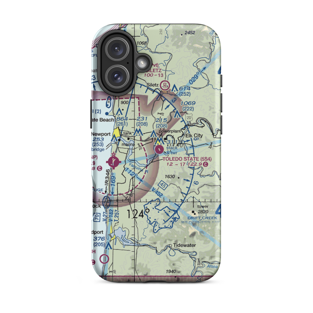 Toledo State Airport (5S4) VFR Sectional  Tough iPhone Case iPhone 16 Plus model shown