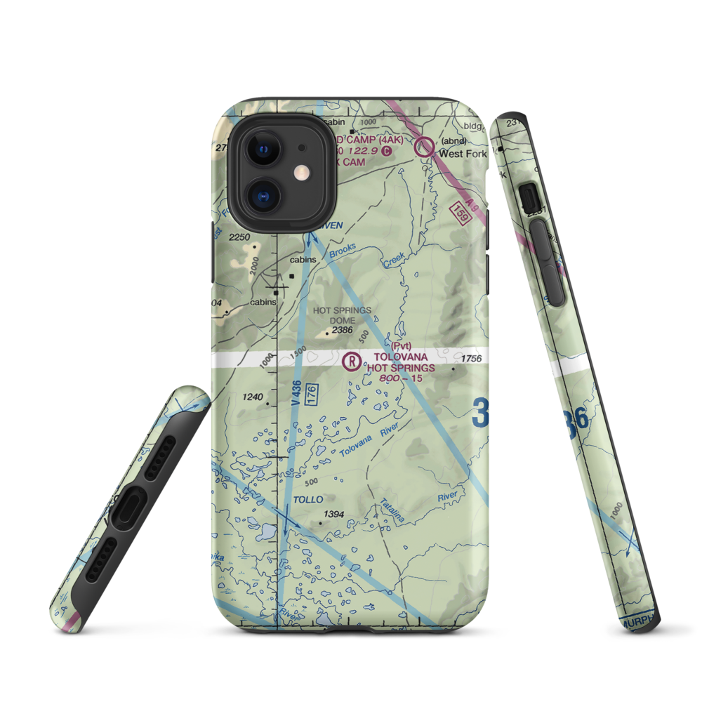 Tolovana Hot Springs Airport (83AK) VFR Sectional  Tough iPhone Case iPhone 11 model shown