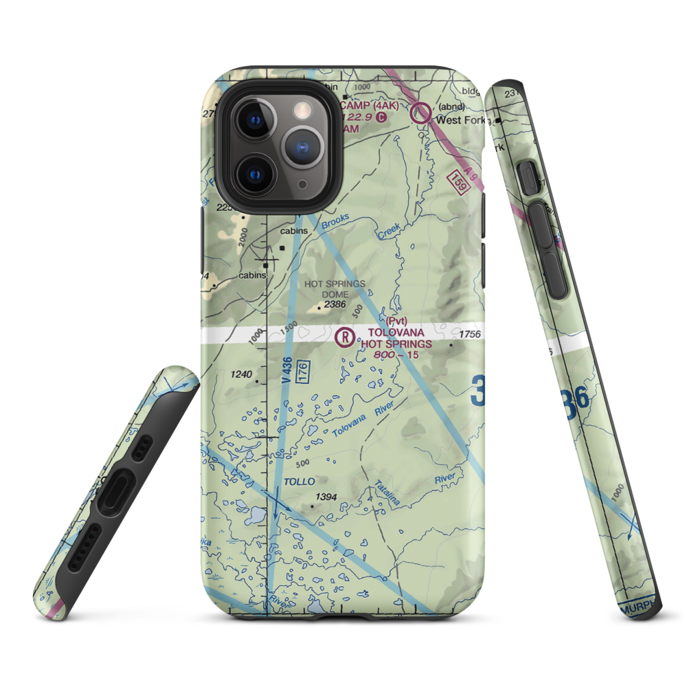Tolovana Hot Springs Airport (83AK) VFR Sectional  Tough iPhone Case iPhone 11 Pro model shown