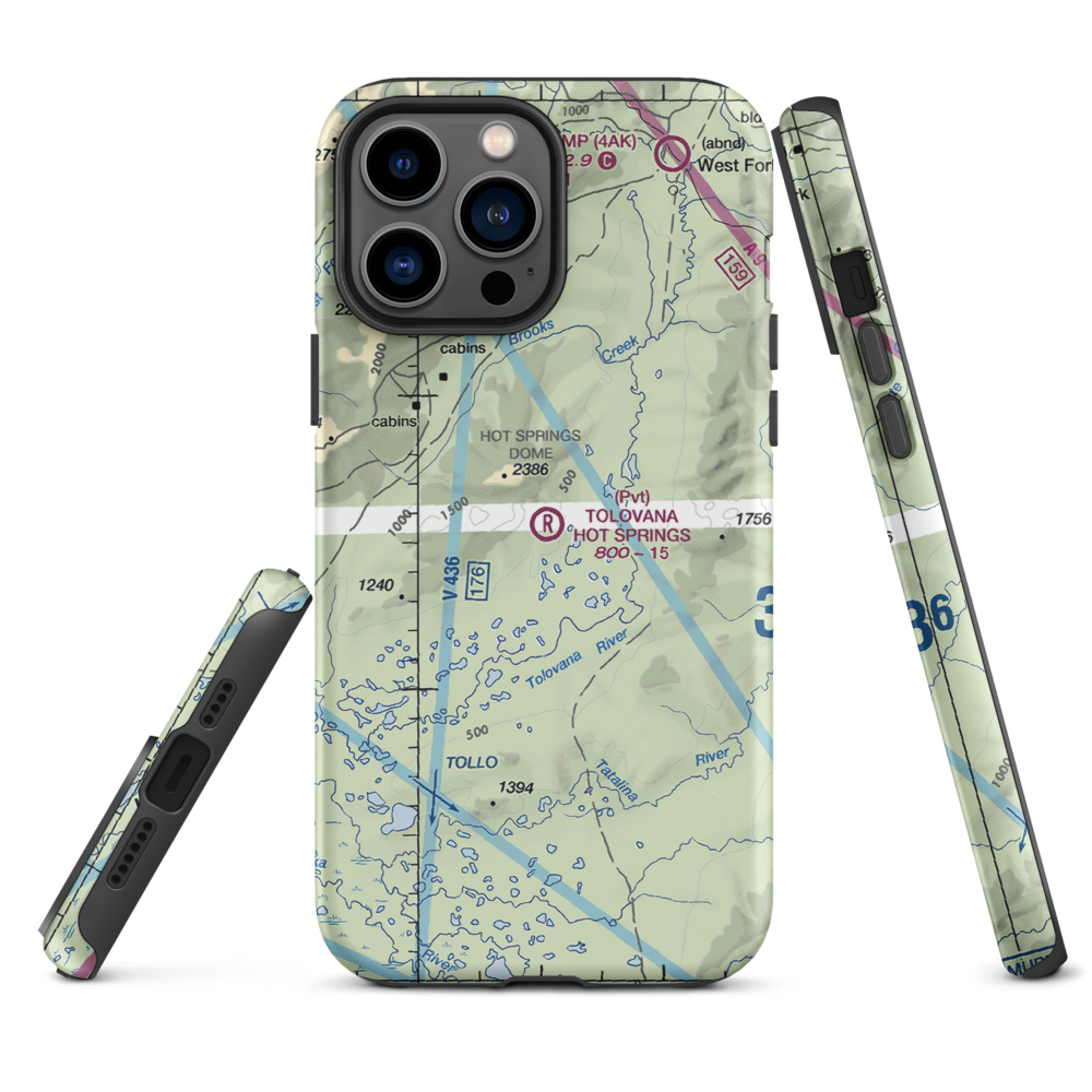 Tolovana Hot Springs Airport (83AK) VFR Sectional  Tough iPhone Case iPhone 13 Pro Max model shown