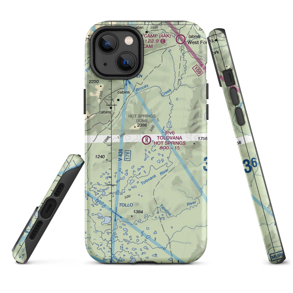 Tolovana Hot Springs Airport (83AK) VFR Sectional  Tough iPhone Case iPhone 14 Plus model shown