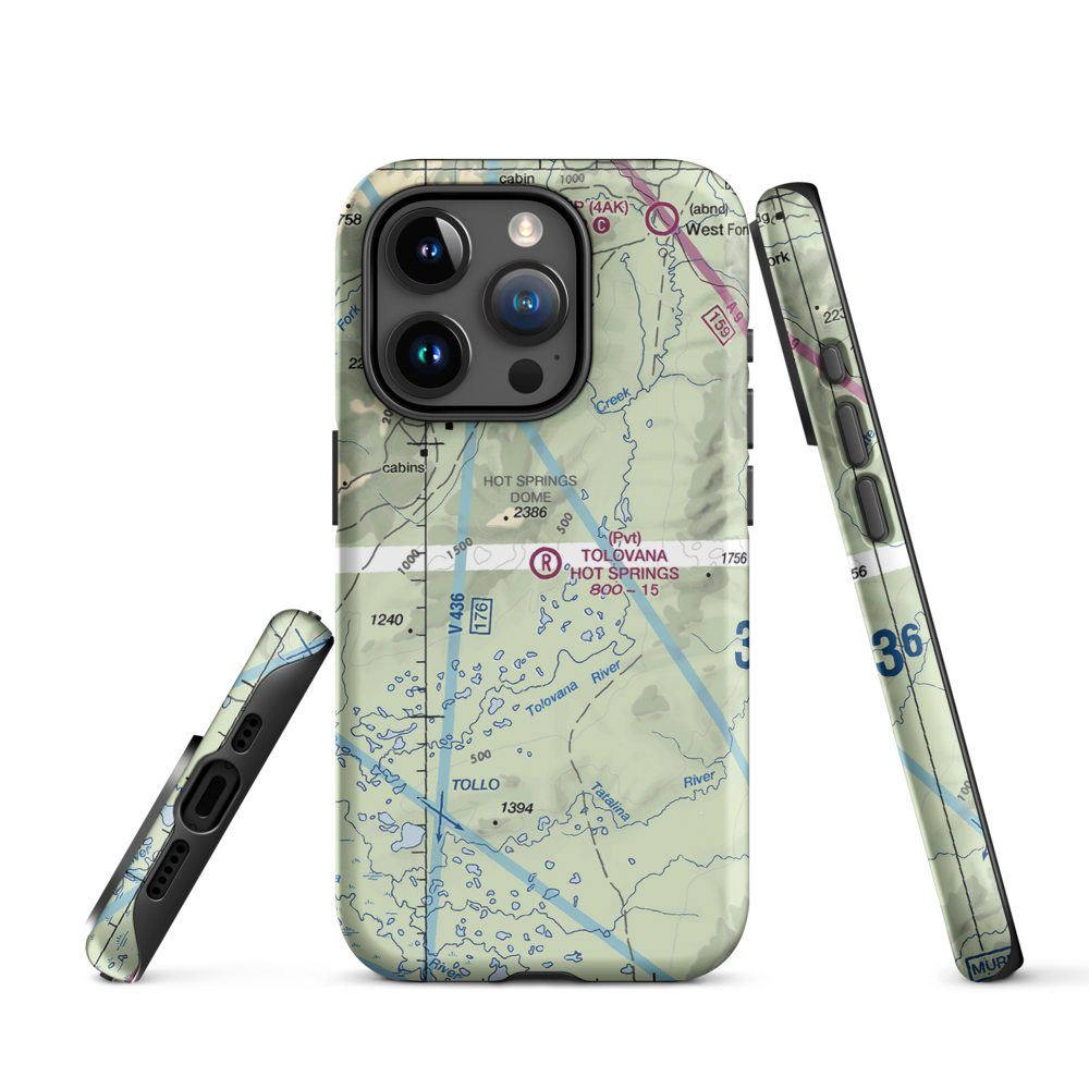 Tolovana Hot Springs Airport (83AK) VFR Sectional  Tough iPhone Case iPhone 15 Pro model shown